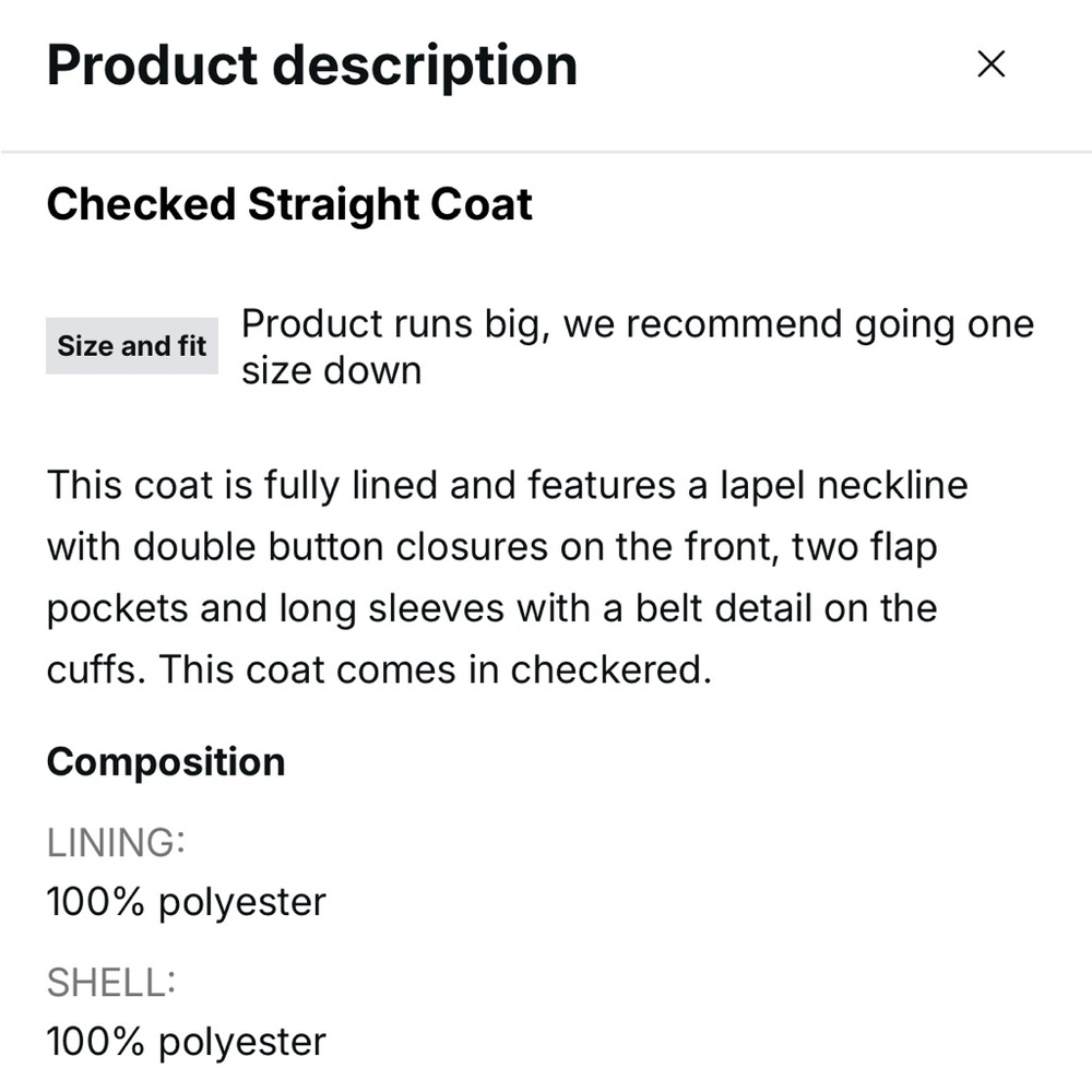 Sold out NA-KD brand fall/winter coat. - Picture 7 of 8